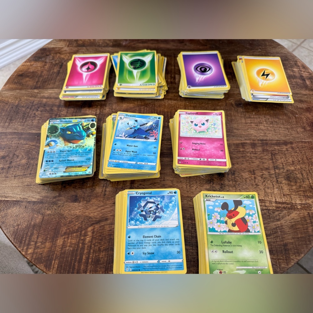 Pokemon Card Collection - 200+ trading cards, 150+ trainer/energy cards